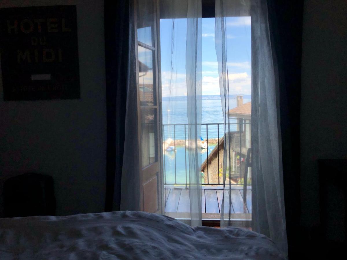 A Room With A View - Maisonnette Dans Bourg Medieval Au Bord Du Lac Leman Yvoire Exteriör bild