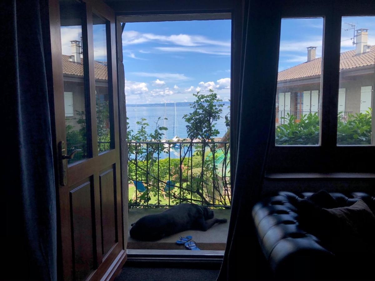 A Room With A View - Maisonnette Dans Bourg Medieval Au Bord Du Lac Leman Yvoire Exteriör bild