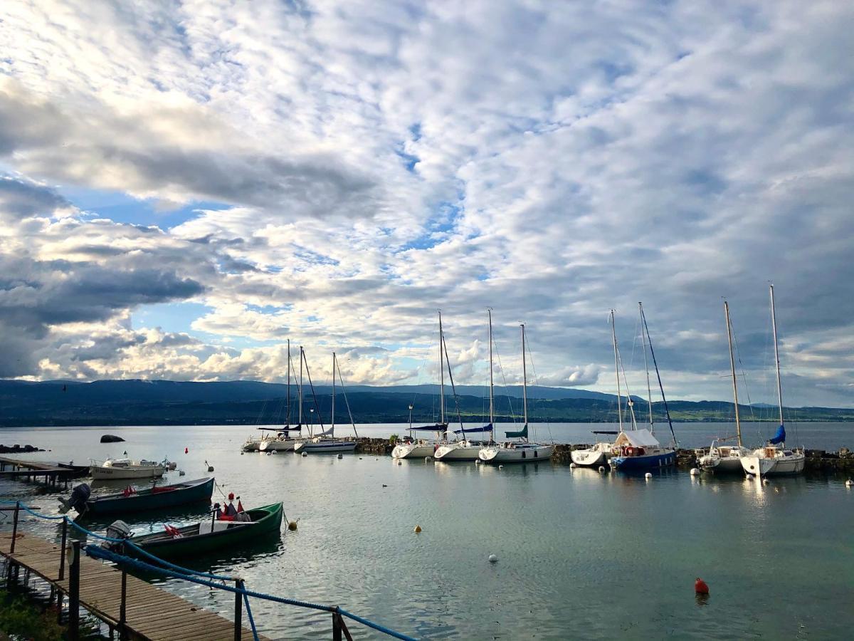 A Room With A View - Maisonnette Dans Bourg Medieval Au Bord Du Lac Leman Yvoire Exteriör bild